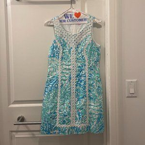 Lilly Pulitzer Shift Dress, Size 2, Blue Patterned